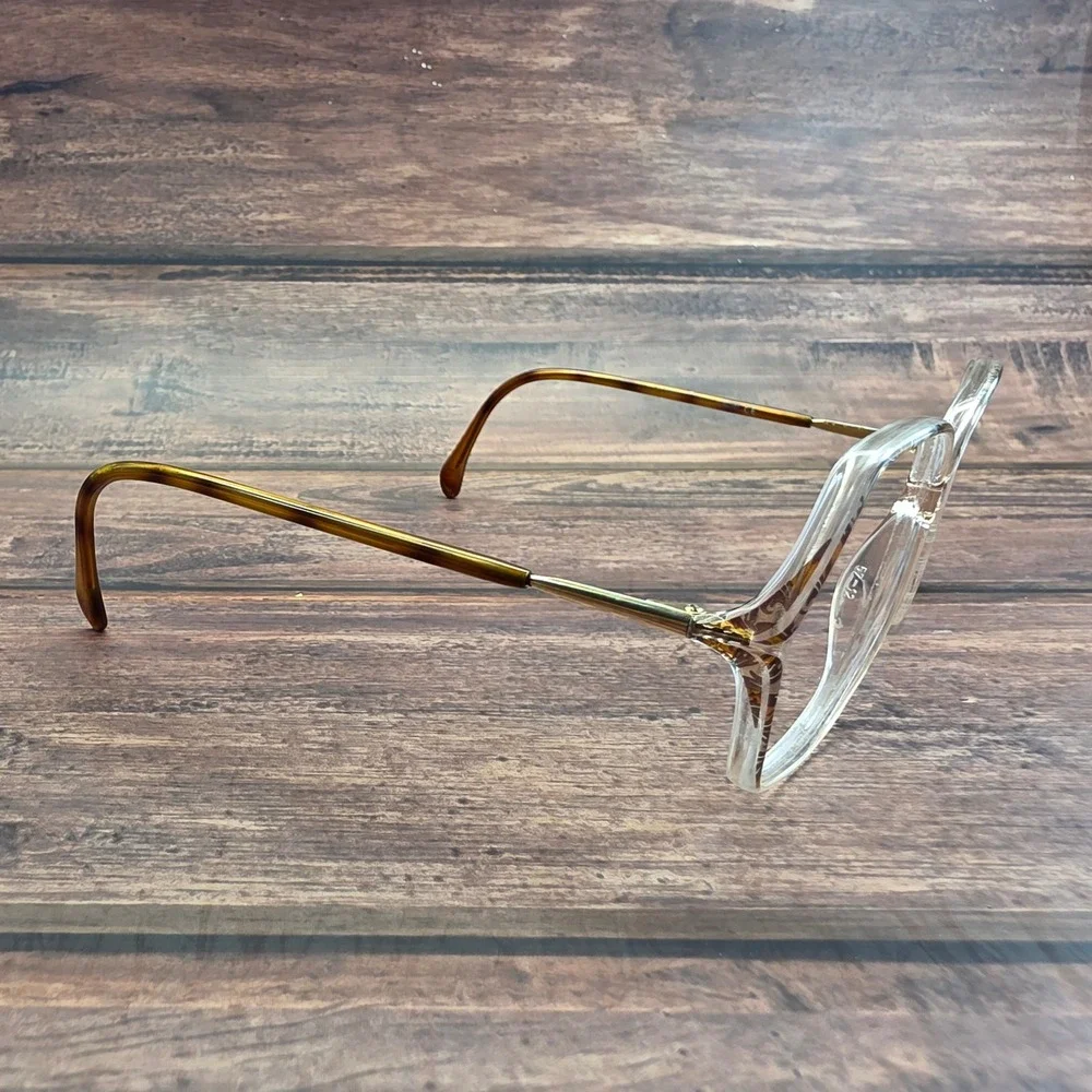 Silhouette SPX M 1849 Vintage Oversized Geometric Clear Tortoise Eyeglass Frames